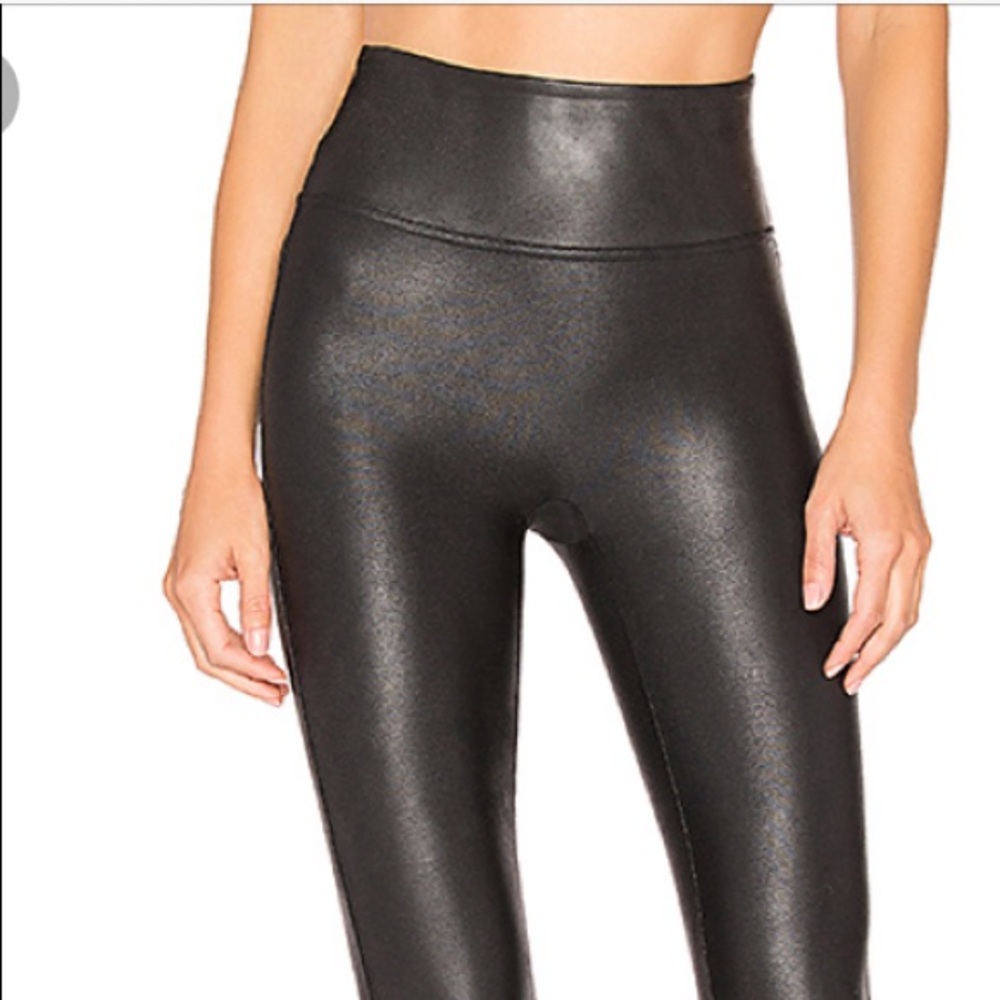 Spanx faux leather leggings black